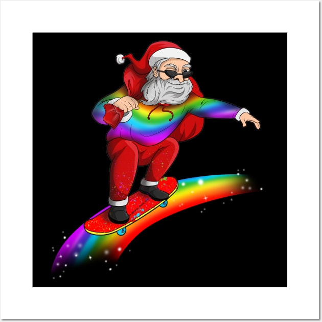 Proud Santa Christmas Rainbow Wall Art by Trendy Black Sheep